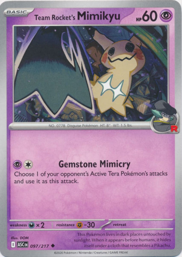 Team Rocket's Mimikyu - 097/217 - Uncommon