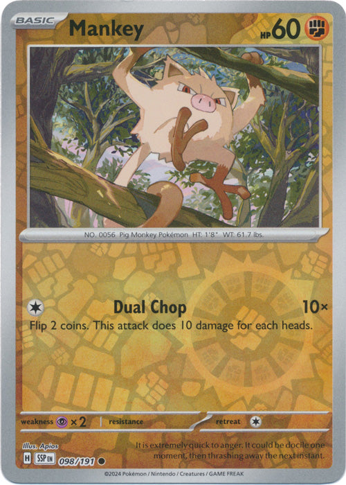 Mankey - 098/191 - Common - Reverse Holo
