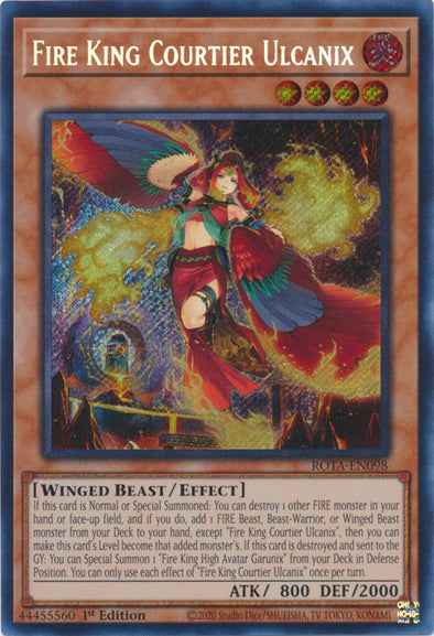 Fire King Courtier Ulcanix - ROTA-EN098 - Secret Rare - 1st Edition