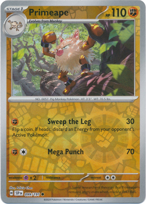 Primeape - 099/191 - Common - Reverse Holo