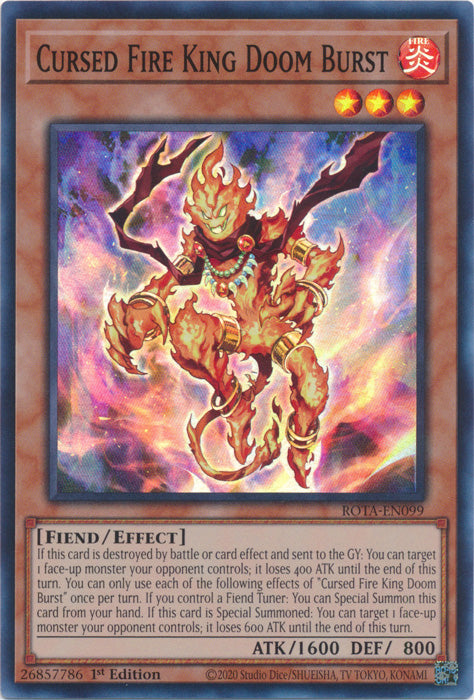 Cursed Fire King Doom Burst - ROTA-EN099 - Super Rare - 1st Edition