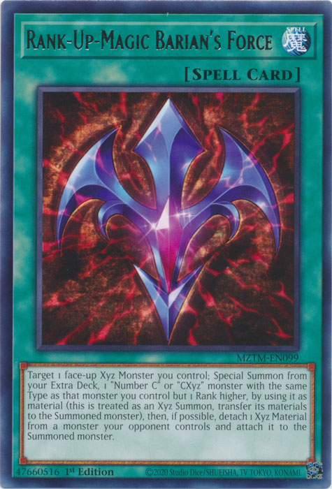 Rank-Up-Magic Barian's Force - MZTM-EN099 - Rare - 1st Edition