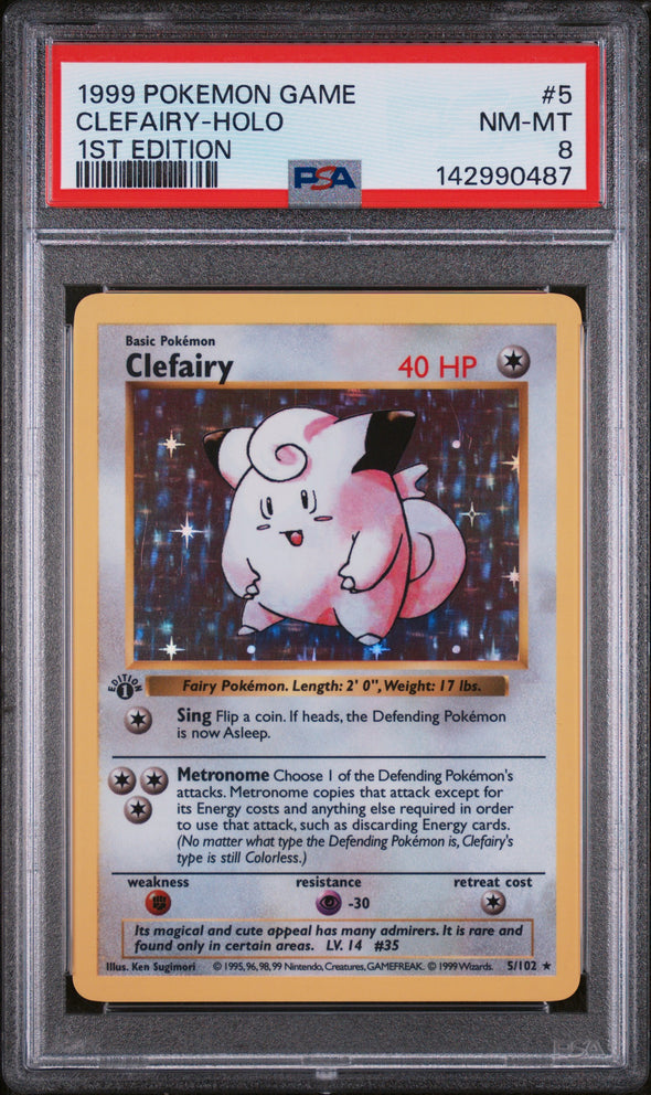 CLEFAIRY (5) - POKEMON GAME - 1ST EDITION - HOLO - NM-MT 8