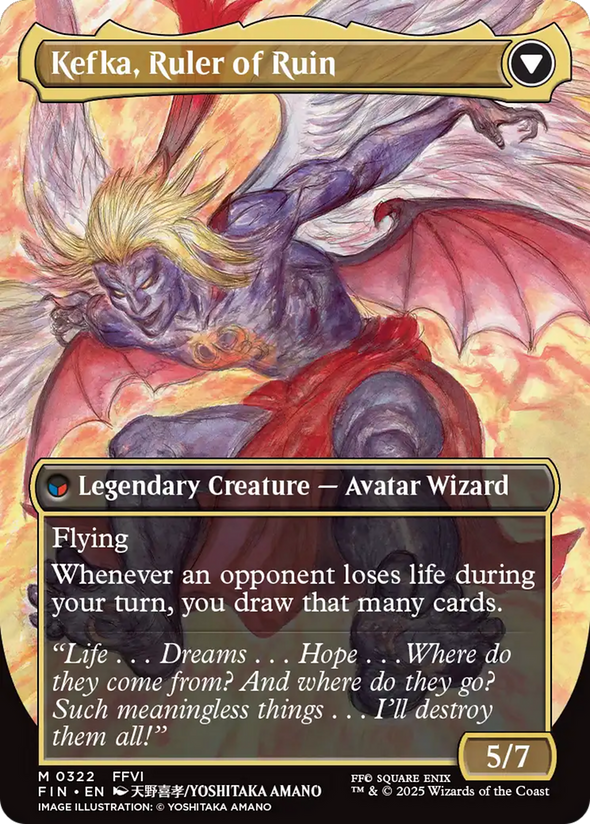 Kefka, Court Mage // Kefka, Ruler of Ruin - Borderless Artist Card (FIN)