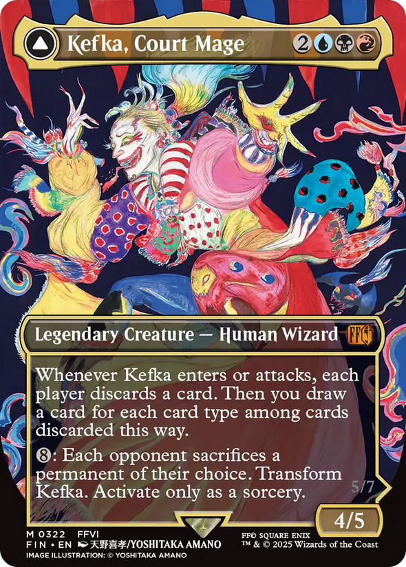Kefka, Court Mage // Kefka, Ruler of Ruin - Borderless Artist Card (FIN)