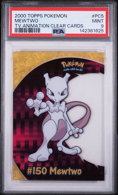 MEWTWO (PC5) - TOPPS POKEMON TV ANIMATION CLEAR CARDS - TV ANIMATION CLEAR CARDS - MINT 9