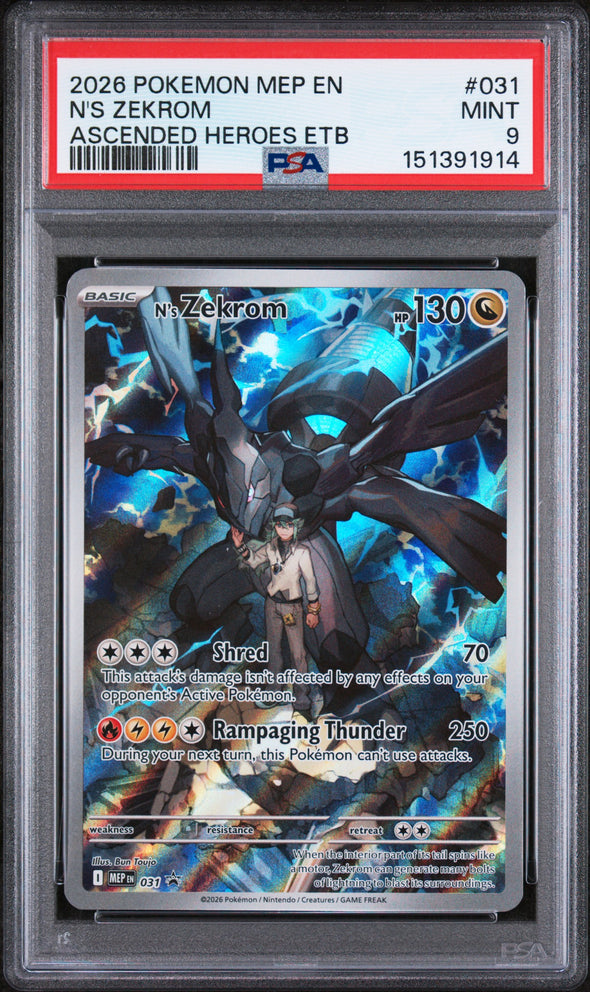 N'S ZEKROM (031) - POKEMON MEP EN-ME BLACK STAR PROMO - ASCENDED HEROES ETB - MINT 9