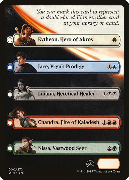 Checklist Card - Magic Origins (Planeswalker) Token (TORI)