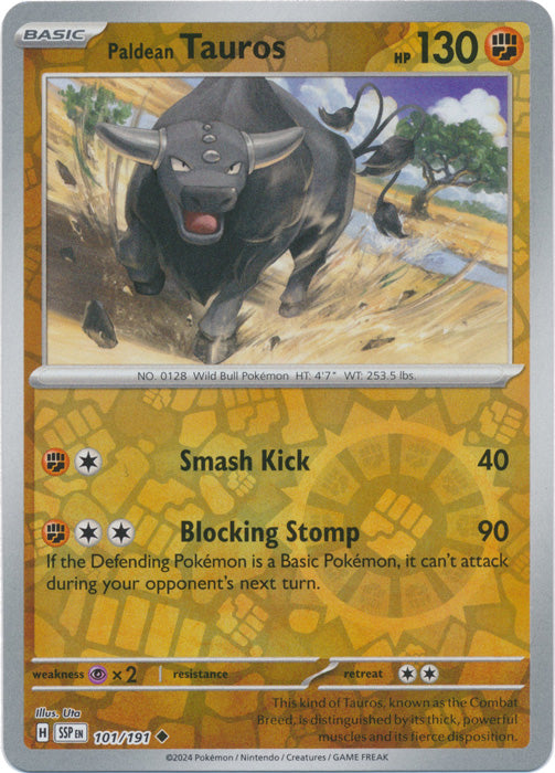 Paldean Tauros - 101/191 - Uncommon - Reverse Holo