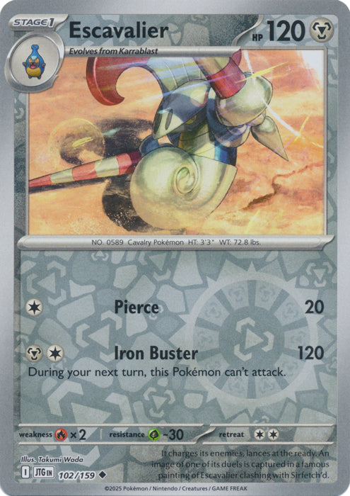 Escavalier - 102/159 - Uncommon - Reverse Holo