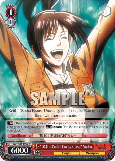 "104th Cadet Corps Class" Sasha - AOT/S35-E062 - Rare available at 401 Games Canada