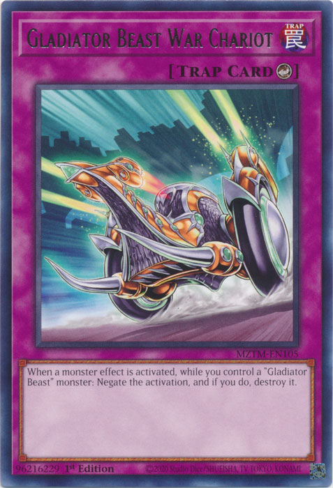 Gladiator Beast War Chariot - MZTM-EN105 - Rare - 1st Edition