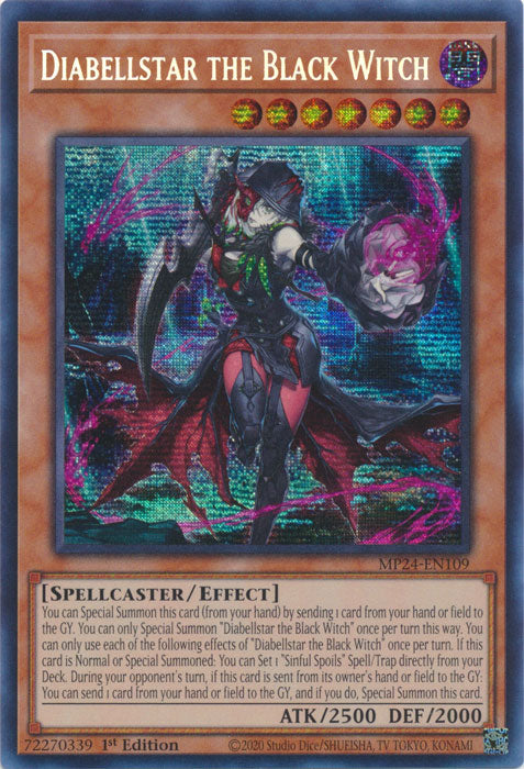 Diabellstar the Black Witch - MP24-EN109 - Prismatic Secret Rare - 1st Edition