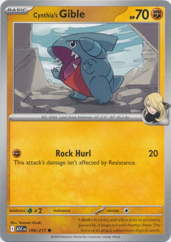 Cynthia's Gible - 109/217 - Common