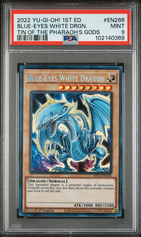 Blue-Eyes White Dragon - MP22-EN266 - Prismatic Secret Rare - 1st Edition (PSA 9)