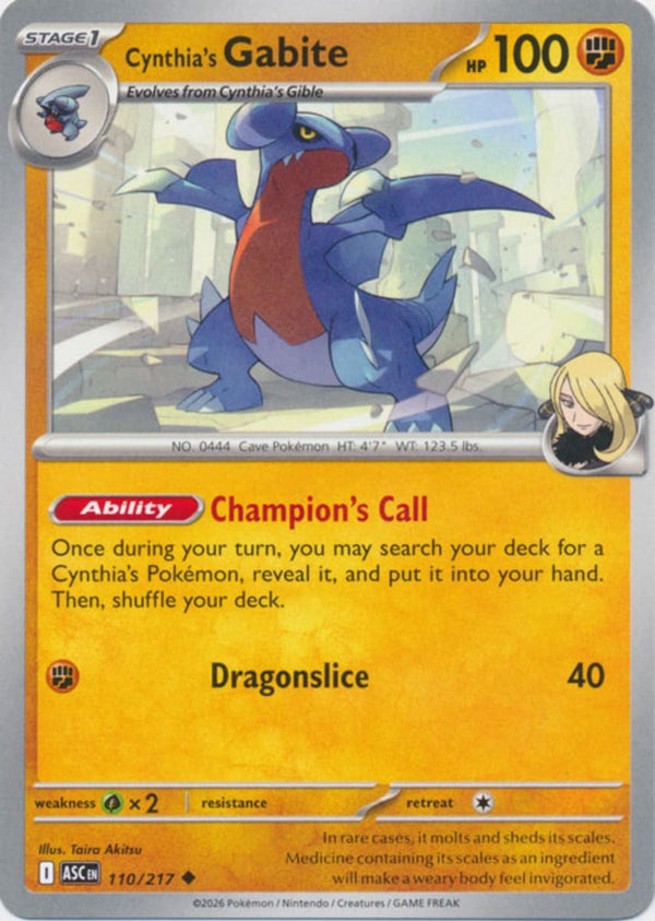 Cynthia's Gabite - 110/217 - Uncommon