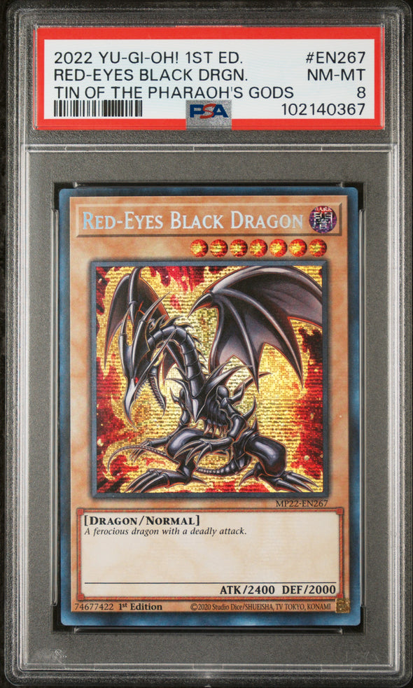 Red-Eyes Black Dragon - MP22-EN267 - Prismatic Secret Rare - 1st Edition (PSA 8)