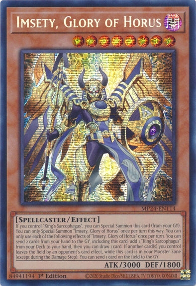 Imsety, Glory of Horus - MP24-EN114 - Prismatic Secret Rare - 1st Edition