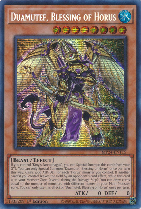 Duamutef, Blessing of Horus - MP24-EN115 - Prismatic Secret Rare - 1st Edition