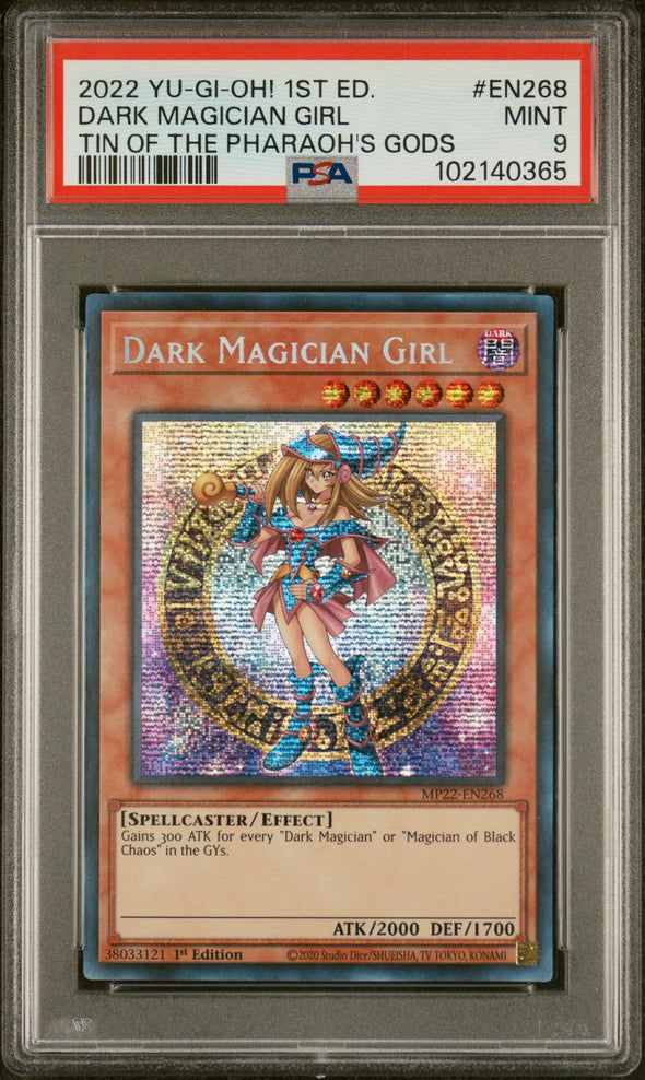 Dark Magician Girl - MP22-EN268 - Prismatic Secret Rare - 1st Edition (PSA 9)