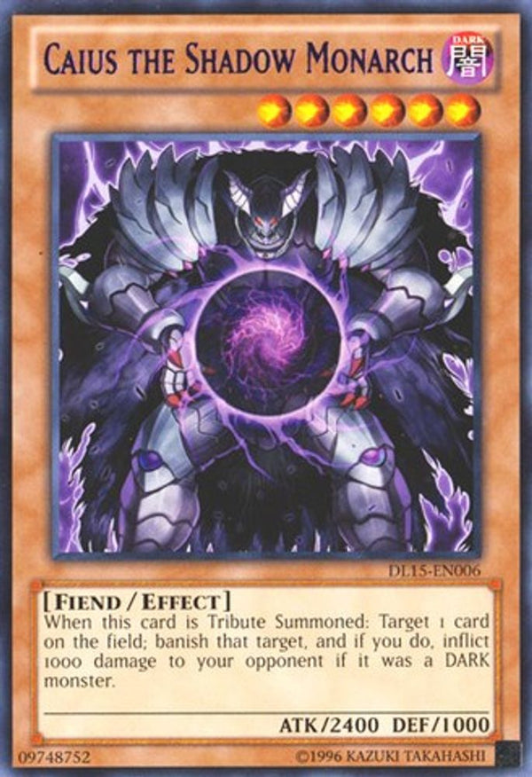 Caius the Shadow Monarch (Purple) - DL15-EN006 - Rare