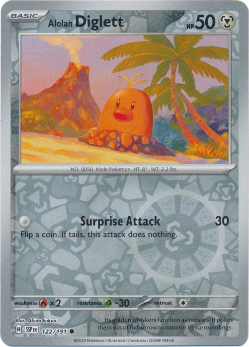 Alolan Diglett - 122/191 - Common - Reverse Holo