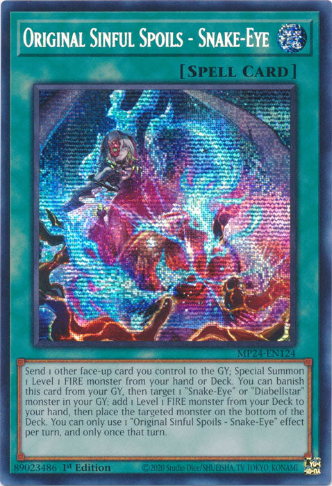 Original Sinful Spoils - Snake-Eye - MP24-EN124 - Prismatic Secret Rare - 1st Edition