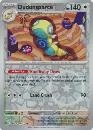 Dudunsparce - 129/162 - Rare - Reverse Holo