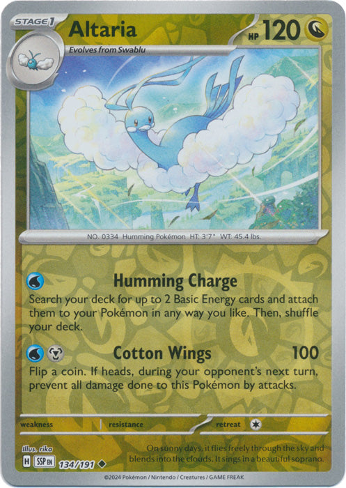 Altaria - 134/191 - Uncommon - Reverse Holo