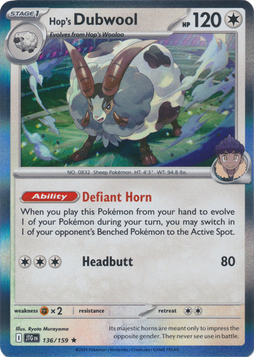 Hop's Dubwool - 136/159 - Holo Rare