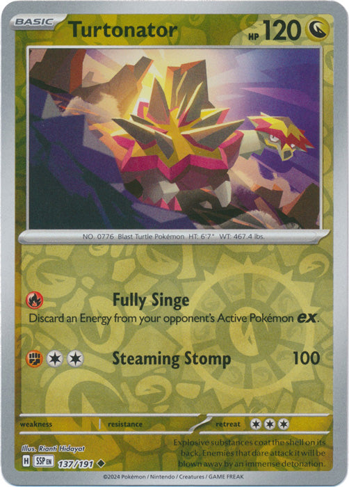 Turtonator - 137/191 - Uncommon - Reverse Holo