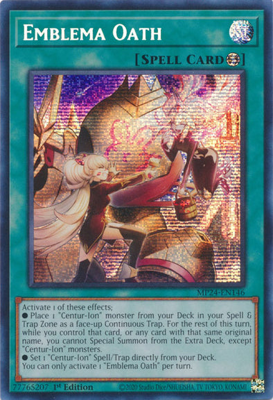 Emblema Oath - MP24-EN146 - Prismatic Secret Rare - 1st Edition