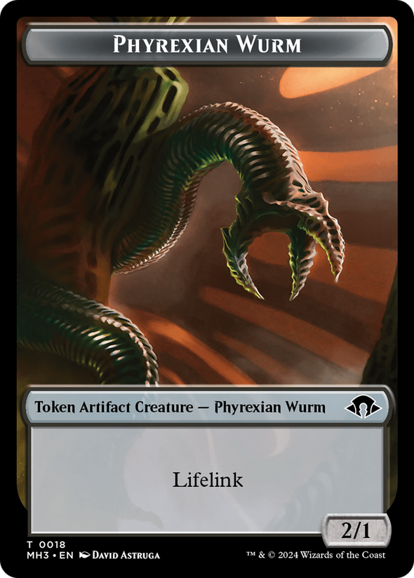 Phyrexian Wurm Token (Lifelink) (TMH3)