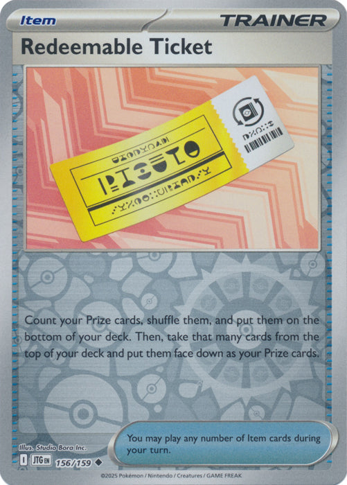 Redeemable Ticket - 156/159 - Uncommon - Reverse Holo