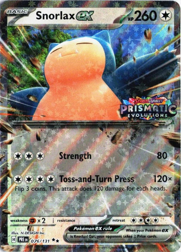 Snorlax ex (Prismatic Evolution Stamped) - 076/131 - Double Rare