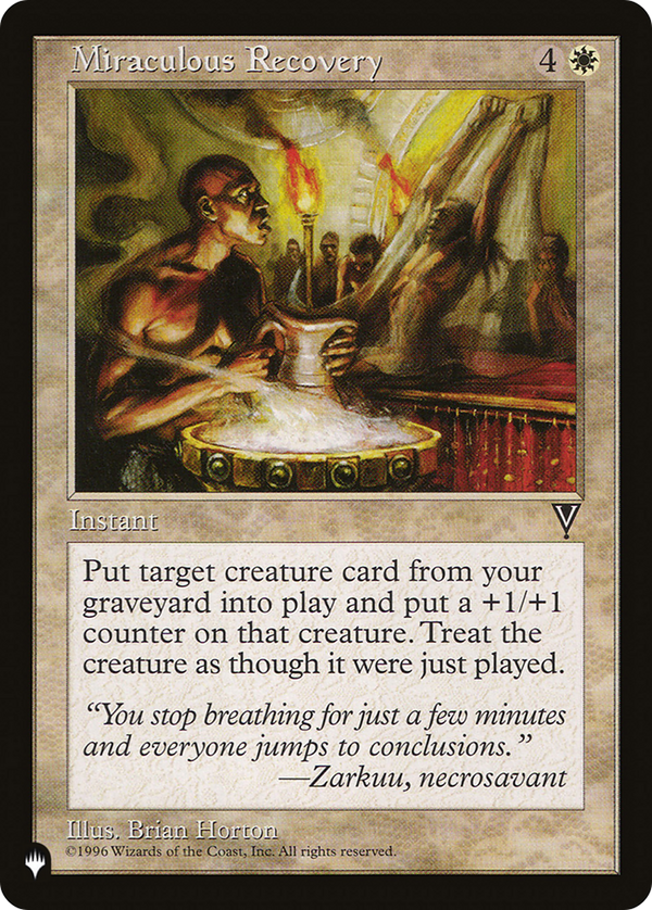 Miraculous Recovery - VIS Reprint (PLST)