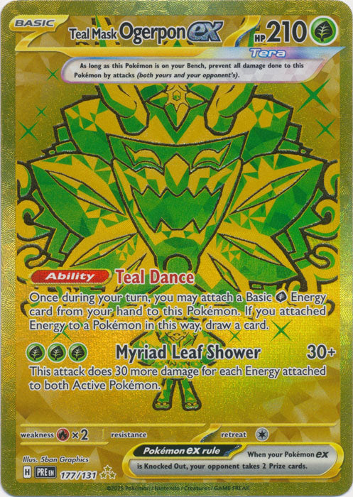 Teal Mask Ogerpon ex - 177/131 - Gold Secret Rare