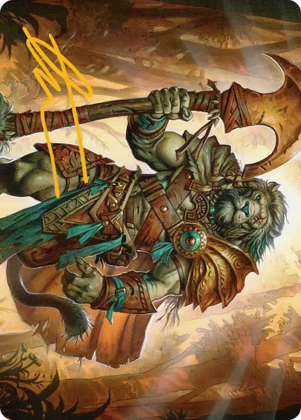 Ajani, Outland Chaperone (AECL) - Gold Stamped Art Card