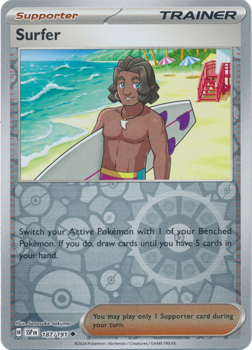 Surfer - 187/191 - Uncommon - Reverse Holo