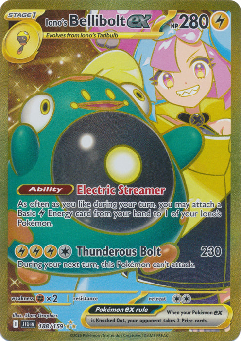 Iono's Bellibolt ex - 188/159 - Gold Secret Rare