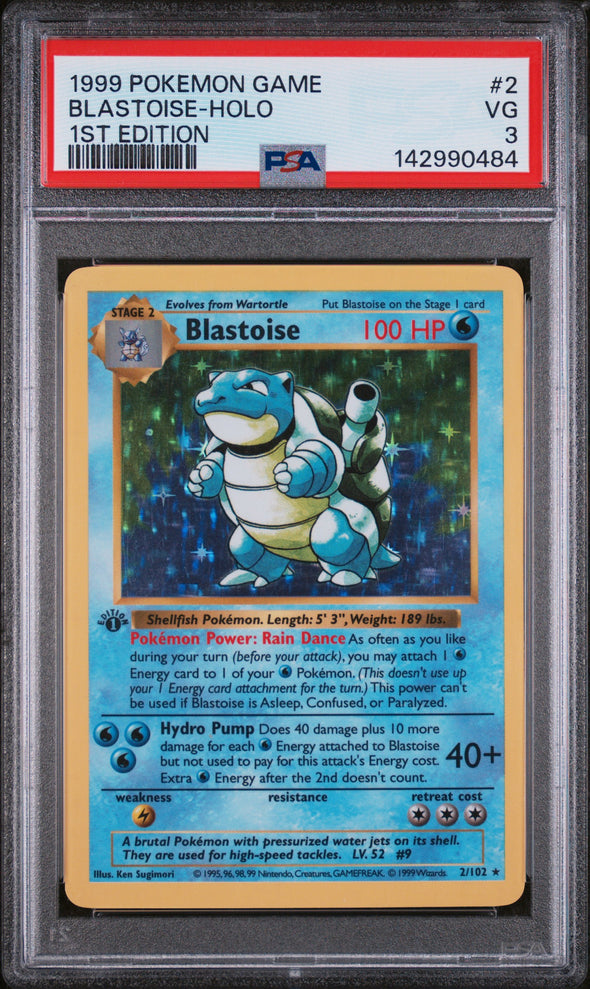 BLASTOISE (2) - POKEMON GAME - 1ST EDITION - HOLO - VG 3