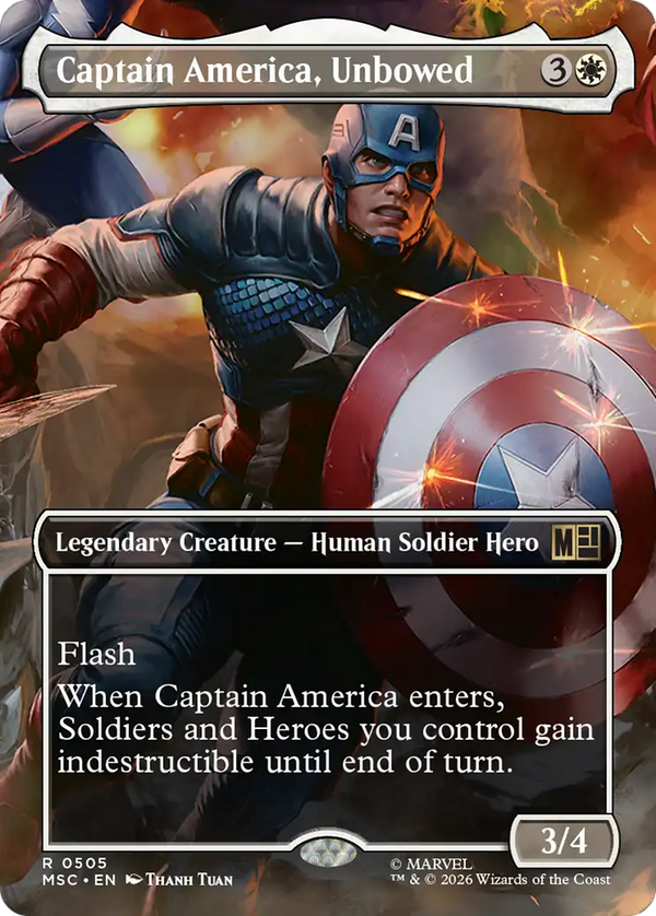 Captain America, Unbowed - Borderless Scene: Heroes United (MSC) (Pre-Order)
