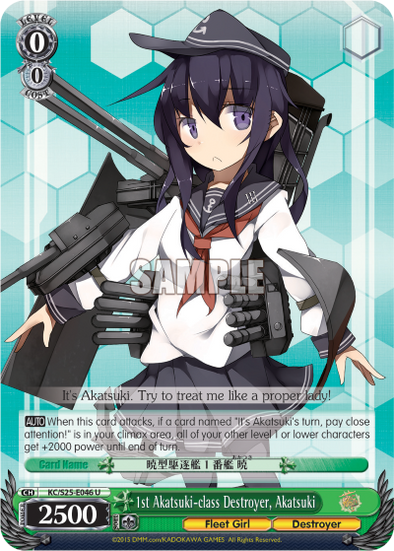 1st Akatsuki-class Destroyer, Akatsuki - KC/S25-E046 - Uncommon available at 401 Games Canada