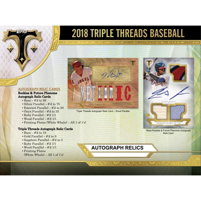 2018 Topps Triple Threads Baseball Hobby Box available at 401 Games Canada