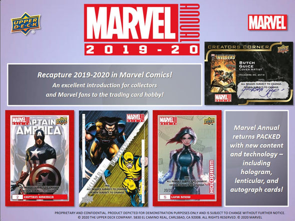 2020 Marvel Annual Trading Card Hobby Box available at 401 Games Canada