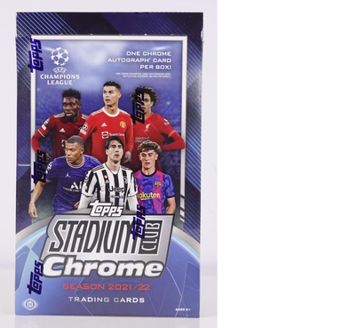 2021-22 Topps UEFA Champions League Stadium Club Chrome Soccer Hobby Box available at 401 Games Canada