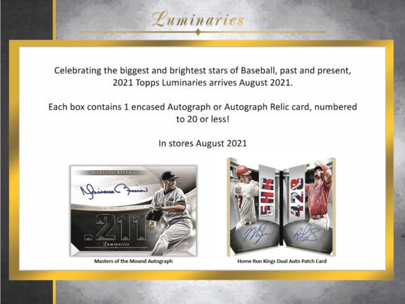 2021 Topps Luminaries Baseball Hobby Box available at 401 Games Canada