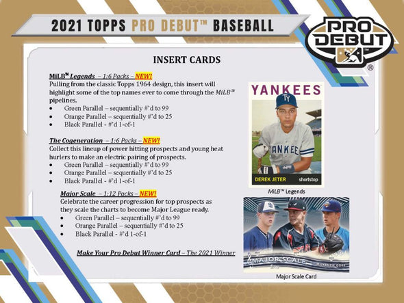 2021 Topps Pro Debut Baseball Hobby Box available at 401 Games Canada