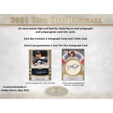 2021 Topps Tier One Baseball Hobby Box available at 401 Games Canada