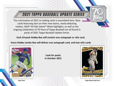 2021 Topps Update Series Baseball Jumbo Pack available at 401 Games Canada